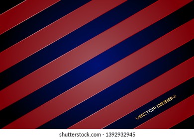 Vector illustration of Blue and red striped background. Vector design.