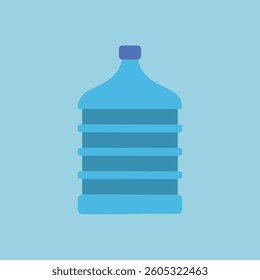Vector illustration of a blue refillable water gallon, ideal for dispensers, refill stations, and bottled water business promotions.