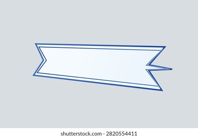 A vector illustration of a blue ribbon banner with a clean design, perfect for labels, titles, or decorative elements in graphic design projects.