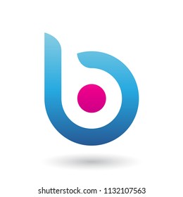 Vector Illustration of a Blue Round Bold Icon for Letter B isolated on a White Background