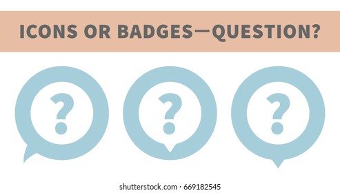 Vector Illustration. Blue Round Icons, Tags or Marks With Question Mark Inside. Easy To Change And Adapt Flat Design For Web Apps, Polygraphy, Advertising Or Business. On The White Background.