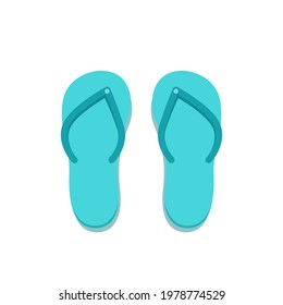 Vector illustration of blue sandals. Summer style. Isolated on a white background
