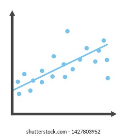 Vector illustration of a blue scatter plot.