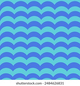 Vector Illustration of a Blue Seamless Water Wave Pattern, Good for Backgrounds, Posters, Banners, Welpepers and Magazines