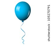 Vector illustration of blue shiny balloon