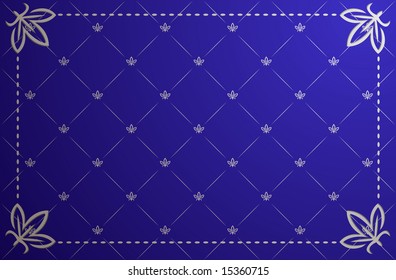 Vector illustration of blue and silver vintage frame