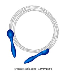 Vector illustration of blue skipping rope