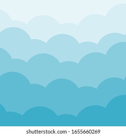 Vector illustration of Blue sky background with clouds