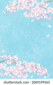 Vector illustration of blue sky and cherry blossoms

translation: sakura (cherry-blossom) 