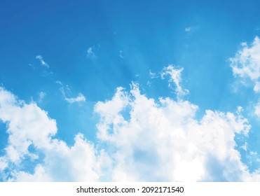 Vektorgrafik des blauen Himmels mit Wolken