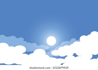 vector illustration of blue sky with clouds