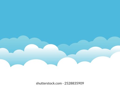 vector illustration of blue sky in clouds