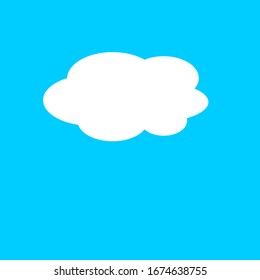 Vector illustration of blue sky with while cloud with space for runaround or wraparound text 