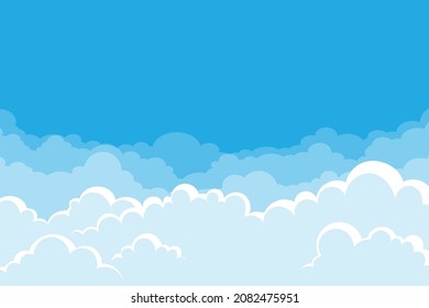 vector illustration of blue sky with white clouds background
