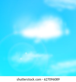 Vector illustration blue sky with white cloud