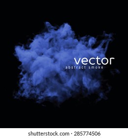 Vector illustration of blue smoke on black. Use it as an element of background in your design.