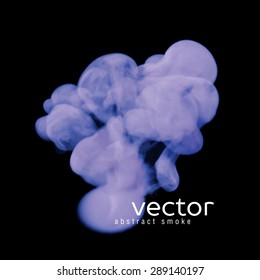 Vector illustration of blue smoke on black. Use it as an element of background in your design.
