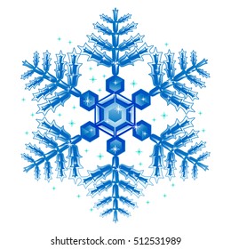 Vector Illustration of Blue Snow Flakes 