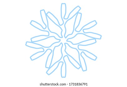 Vector illustration of blue snowflake