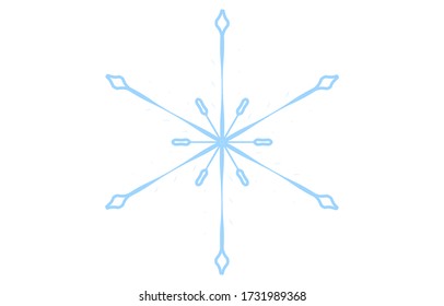 Ilustración vectorial del copo de nieve azul