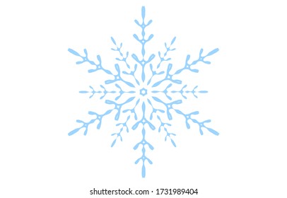 Ilustración vectorial del copo de nieve azul