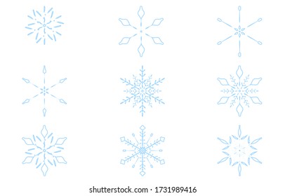 Ilustración vectorial del copo de nieve azul