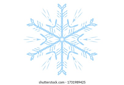 Vector illustration of blue snowflake