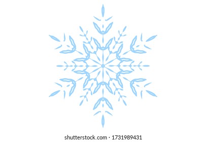 Ilustración vectorial del copo de nieve azul
