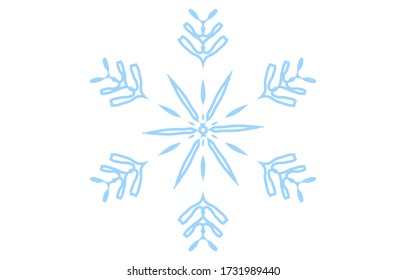 Ilustración vectorial del copo de nieve azul