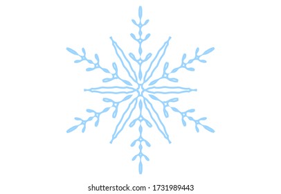 Ilustración vectorial del copo de nieve azul