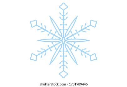 Ilustración vectorial del copo de nieve azul