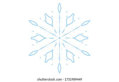 Ilustración vectorial del copo de nieve azul