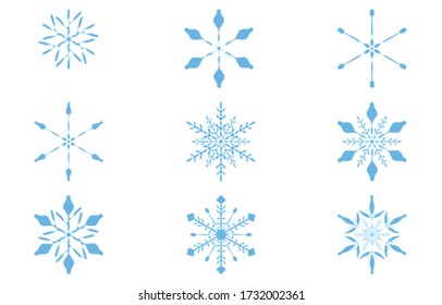 Ilustración vectorial del copo de nieve azul