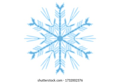 Ilustración vectorial del copo de nieve azul
