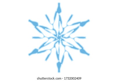 Vector Illustration der blauen Schneeflocke