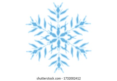 Ilustración vectorial del copo de nieve azul