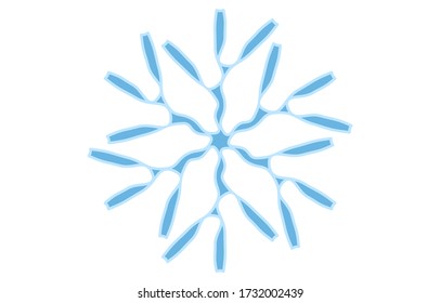 Ilustración vectorial del copo de nieve azul