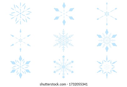 Ilustración vectorial del copo de nieve azul