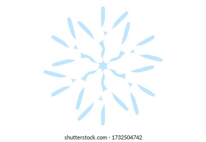 Ilustración vectorial del copo de nieve azul