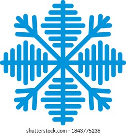 Ilustración vectorial del copo de nieve azul