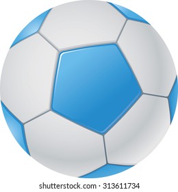 Vector Illustration of Blue Soccer Ball