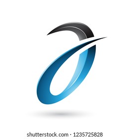 Vector Illustration of Blue Spiky and Glossy Letter A isolated on a White Background