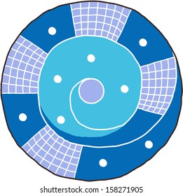 Vector illustration of a blue spiral