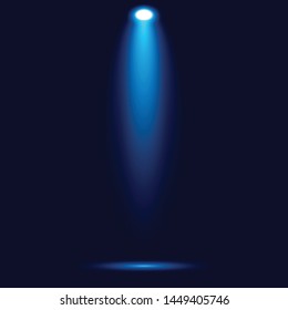 Vector illustration of blue spotlight with one lamp