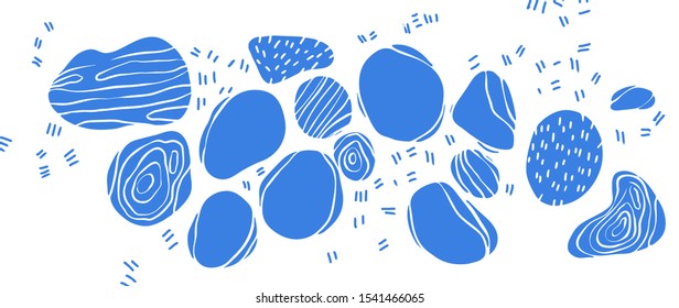 Vector illustration with blue spots on a white background in modern style.
