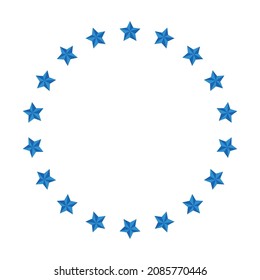 Ilustración vectorial del marco de estrella azul