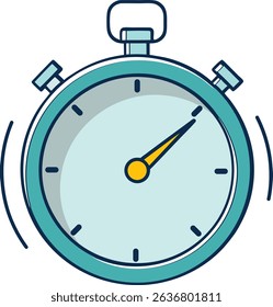 Vector illustration of a blue stopwatch with highlighted time and motion effect. Ideal for sports, countdowns, and time management designs. Clean, minimal, and professional appearance.