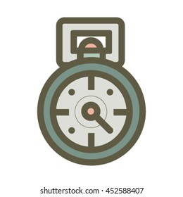 Vector illustration of blue stopwatch on white background