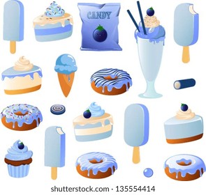 Vector illustration of blue sweets svg
