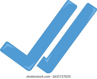 vector illustration blue symbol checklist of message seen chat